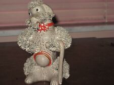 Vintage large gray spaghetti poodle with hat and cane 5 1/2