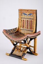 Ceremonial Throne of king Tutankhamun , Handmade Chair with gold painting- Egypt picture