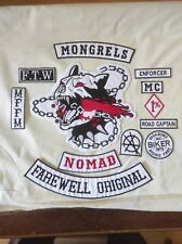 LARGE backing mongrels dogs FAREWELL ORIGINAL Embroidered biker Patches picture