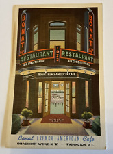 1940s Washington DC Bonat French Cafe Curteich Linen Vintage Postcard - Linen picture