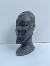 Antique Hand Carved African Man Male Wood Sculpture Statue Bust Figure Rare picture