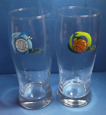 2 x GREECE MYTHOS LAGER GREEK BEER CLEAR GLASSES BASKETBALL  WATERPOLO BALL LOGO picture