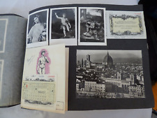Vtg 40s & 50s PHOTO ALBUM European Travel w/ Photos Ticket Stubs & Postcards picture