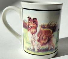 Dog Lovers Mug Rough Collie Dog in a Field of Grass Typography on Handle See Pic picture