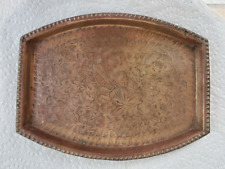 Solid BRASS Engraved Etched Trinket Dresser Tray INDIA 200P picture