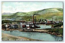 1915 Mills Buildings Pond Dirt Road View Rumford Falls Maine ME Posted Postcard picture