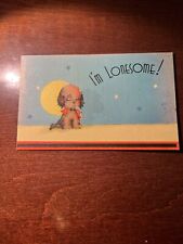 I'm Lonely Puppy Dog Sun Moon Lonesome c1940s Vintage Postcard picture