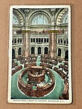 Washington D.C. Reading Room Library Of Congress Vintage Postcard picture