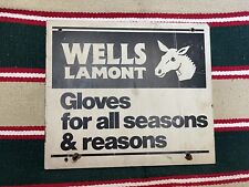 Vintage Wells Lamont Gloves General Store Advertising GLOVE SIGN 13.5x11.5 picture
