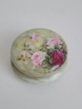 vintage limoges france porcelain trinket box Floral Round Width 5' picture