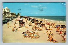 Fort Lauderdale FL, The Beach, Surf, Florida c1953 Vintage Postcard picture