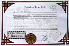 Unusual Gift of Hawaiian Land, Real Deed, Square Inches picture