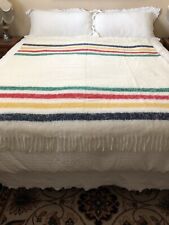 Hudson's Bay Stripes Perfect All Season Fuzzy Throw HBC Wool Blend ~ NEW picture