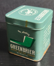 Vintage Metal Tobacco Tin Greenbrier Menthol Empty Made in USA Kentucky Club picture