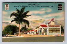 Pasadena CA-California, Clark Motel Advertising Vintage Souvenir Postcard picture