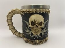 Ebros Large Skeletal Cross Bones Skull Beer Stein Tankard Coffee Cup Mug 12oz picture
