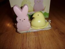 Lenox Peeps Salt & Pepper Shaker Set with Tray Bunny Chick Just Born picture