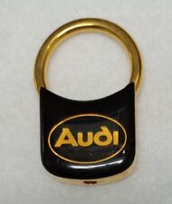 Vintage RARE 1999 Goldtone /Black Audi Logo Padlock Style Keyring Key Fob picture
