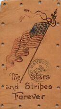 Leather Postcard Stars & Stripes Forever American Flag Patriotic picture
