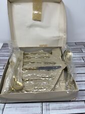 Vintage Supreme Vermai Gold Flatware 23k Gold Plated 52pcs  in Original Box Read picture