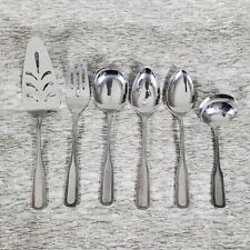 6 PCS Stainless By Salem Japan Beaded  Serving Fork, Spoons, Ladle, Cake Server picture