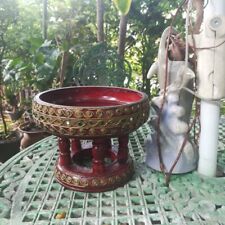 Vintage Bowl Northern Thai Traditional Teak Wood Fruit Candy Decor Collection 8
