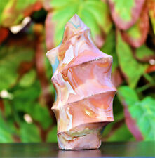 Large 155MM Natural Pink Jasper Stone Made Metaphysical Healing Power Flame picture
