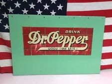 Rare Vintage 1940s Drink Dr. Pepper Soda Machine Front Panel Mint Green Original picture