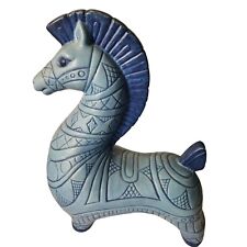 Vintage Bitossi Style Mid Century Blue 12” Ceramic Horse Statue Figure 1960s picture