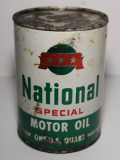 1970s NOS New Vintage National Oil Can Quart Oil Can Kansas City Kansas Oil Can picture