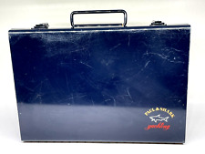 RARE Vintage PAUL & SHARK Yachting Metal Box Case Hinged Locking 16x11x3.5 picture