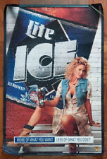 1990s Lite Ice Beer Vintage Poster Miller Cold Brewing Co 20x30 denim vest girl picture
