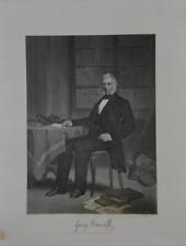 Antique US Secretary of the Navy George Bancroft Art Engraving Original 1862 picture