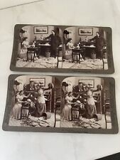 2 Antique Stereoview Photos Love Stories Card Stereoscopic 1899 Man Woman picture