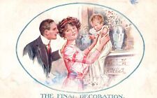 Vintage Postcard 1913 Family Mother Father & Baby the Final Decoration picture