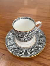wedgewood Bone China Tea Cup and Saucer Dark Blue Dragons picture
