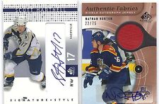 2005-06 SP Game Used Authentic Fabrics Autographs #AAFNH Nathan Horton bv $40 picture