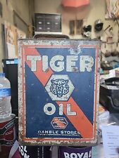 Rare Vintage Original Gambles Tiger Oil 1 Gallon can picture