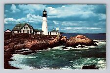 Portland ME-Maine, Portland Head Light House, Antique Vintage Souvenir Postcard picture