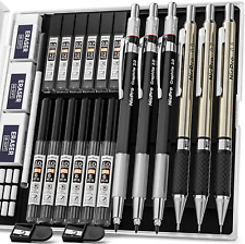 6PCS Art Mechanical Pencils Set Metal Drafting 0.5, 0.7, 0.9Mm & 2Mm Lead Holder picture