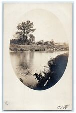 1906 View Of Green River And Tree Amboy Illinois IL RPPC Photo Antique Postcard picture