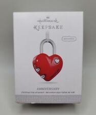 Hallmark Keepsake 2016 Personalizable Anniversary Metal Heart Lock Ornament NIB picture