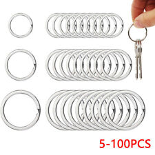 5-100x 25mm 30mm 35mm Stainless Steel Strong Keyring Split Rings Key Chain Links picture