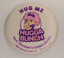 Vintage 1984 HUGGA BUNCH Hallmark Cards Promotional Pinback Button 2 inches picture