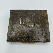 Vintage Compact Pocket Photo Album Our Family Brass Latch picture