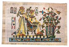 Rare Handmade Egyptian Papyrus - King Tut &his wife in the boat-8x12” picture