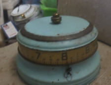 Antique Vintage BLUE USA METAL ROTARY TAPE MEASURE WIND UP CLOCK D-95.184 Repair picture
