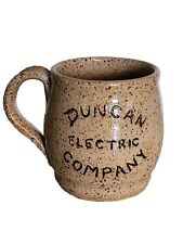 Vintage 80s Ceramic Handmade Pottery Coffee Mug Duncan Electric Co Advertise  picture