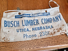 Vintage Busch Lumber Co Nail Apron Utica Nebraska picture