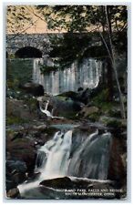 1915 Highland Park Falls Bridge South Manchester Connecticut CT Vintage Postcard picture